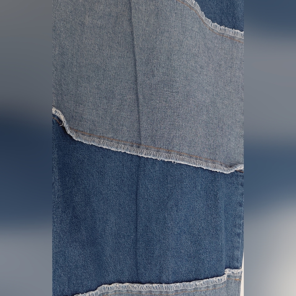 Meandyou Vintage Denim Western Country Boho Cotton Y2K Midi Layered Skirt. Sz 1X - Picture 2 of 6